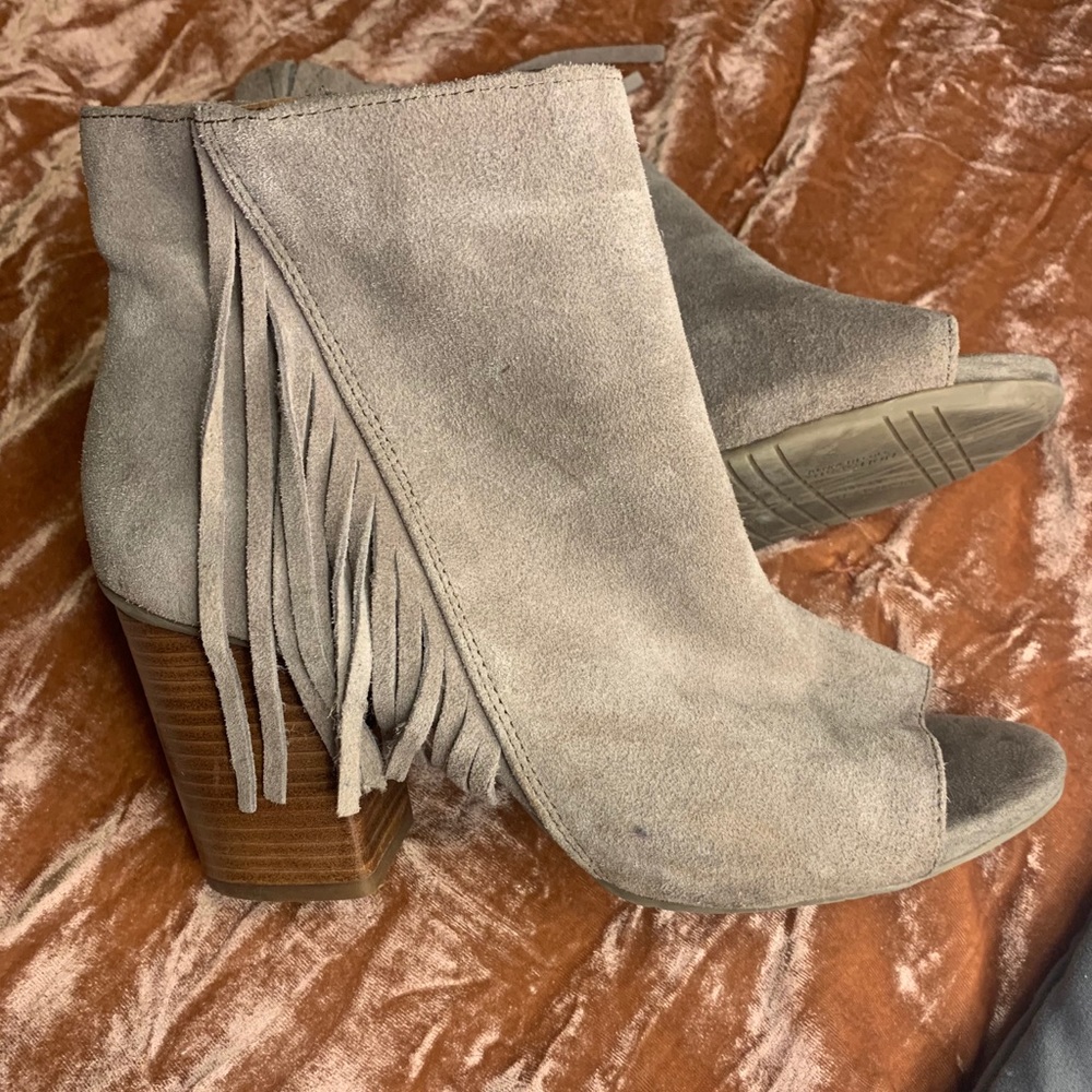 Open Toe Fringe Booties - Picture 2 of 5